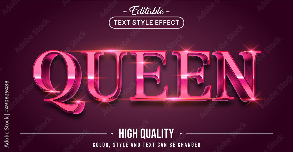 Poster Editable text style effect - Pink Queen text style theme.