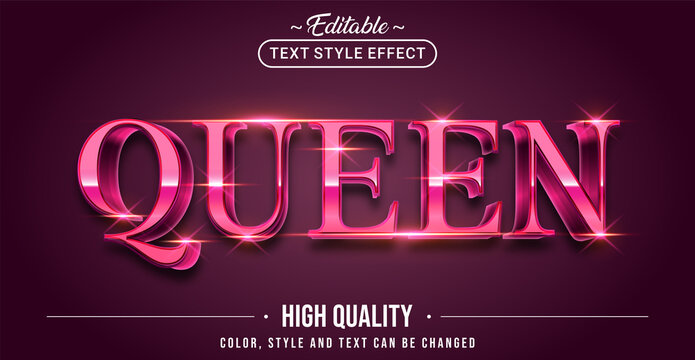 Editable text style effect - Pink Queen text style theme.