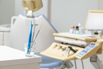 歯医者にある歯科治療いす ユニット - obrazy, fototapety, plakaty
