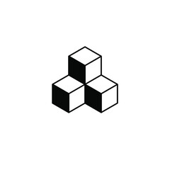 Modern cube blockchain logo design concept. Fintech logomark illustration. Can representing program, ai, system, security, tech, creative, code, vpn.