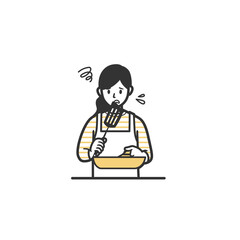 料理を失敗してしまった女性