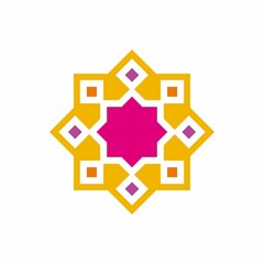 Fototapeta premium Colorful Islamic Ornament - Vector Flat Design Illustration : Suitable for Islamic Theme and Other Graphic Related Assets.