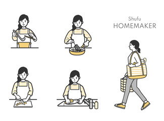 家仕事のセット　女性