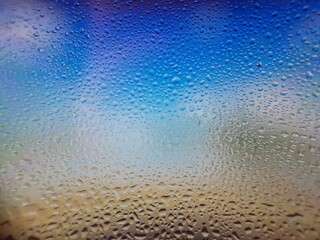 water drops on glass