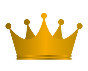 Princess Golden Crown Icon Isolated on white Background Illustration