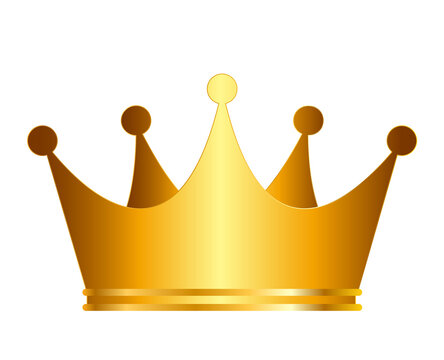 Princess Golden Crown Icon Isolated on white Background Illustration