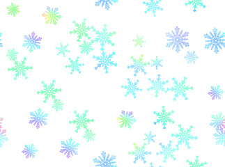 カラフルな雪のシームレスパターン