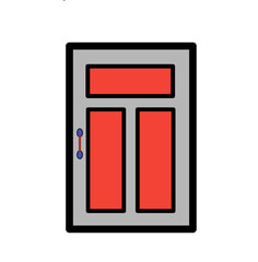 red gray window icon, vector flat design