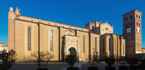 Historical architecture of Asti in Italy outside.