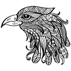 Hand drawn Eagle head zentangle art