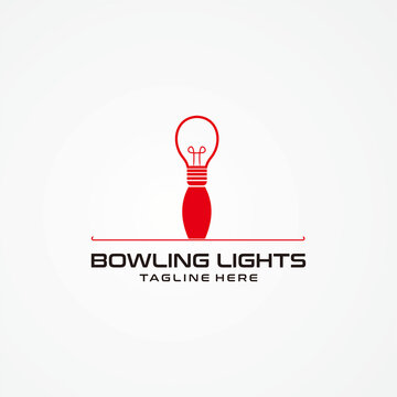 VECTOR GRAPHIC LIGHT AND BOWLING BALL LOGO DESIGN, PERFECT FOR SPORTS BUSINESS