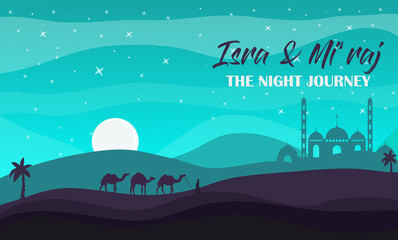 Naklejka premium isra mi'raj vector illustration free