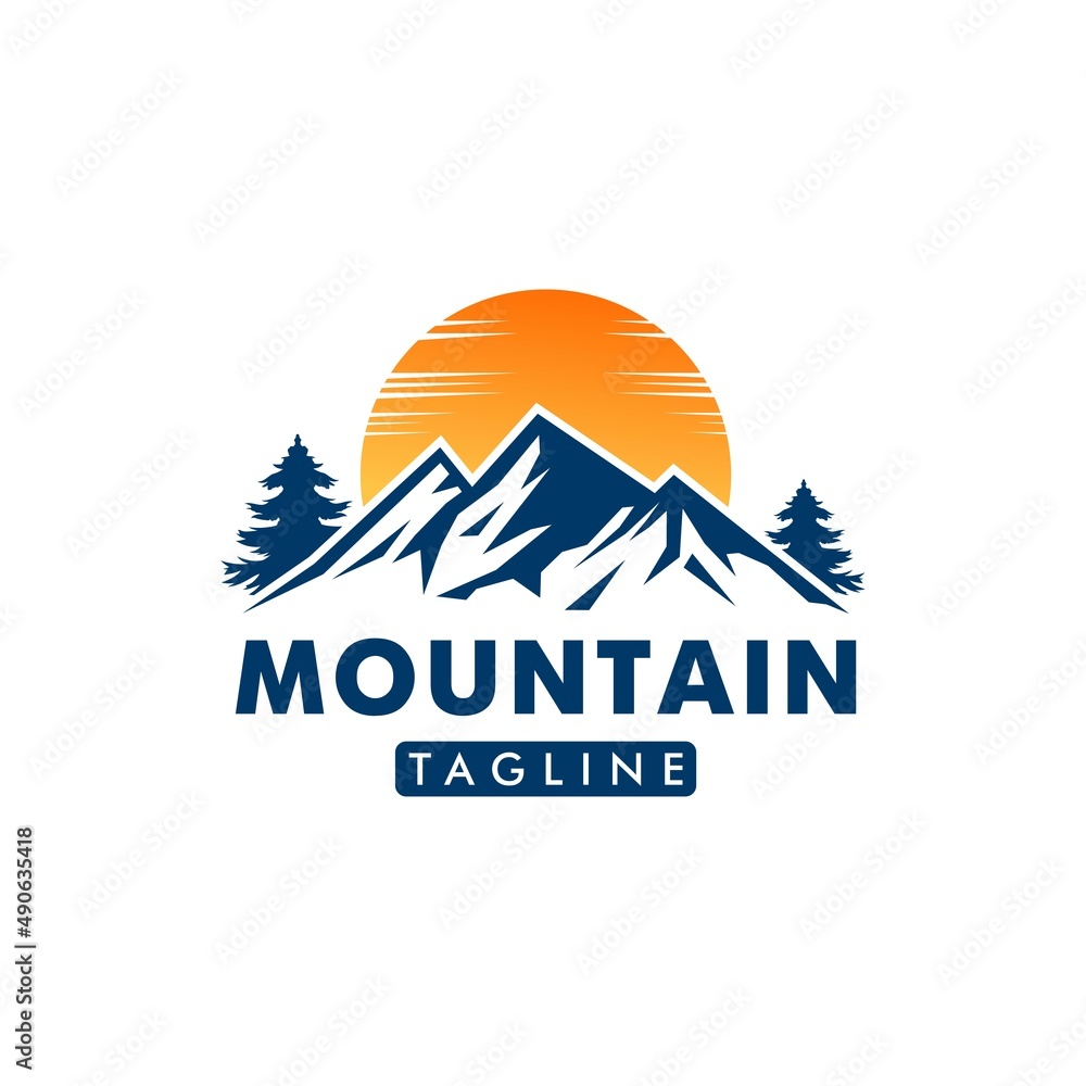 Wall mural mountain logo vector design templates isolated on white background