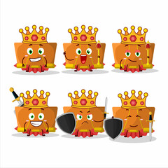 A Charismatic King orange binder clip cartoon character wearing a gold crown