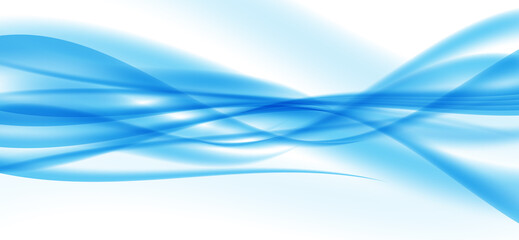 Abstract blue Wave on white Background. Illustration