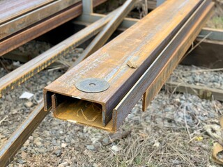 Square high carbon metal tube background for heavy industry