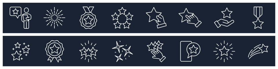 set of Star elements symbol template for graphic and web design collection logo vector illustration