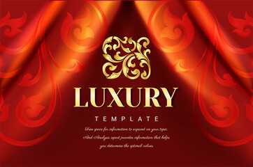 The luxury of red fabric texture background, Thai traditional concept.