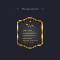A Modern Luxury infographic on dark background design, the best premium button and steps for chart and vector step template