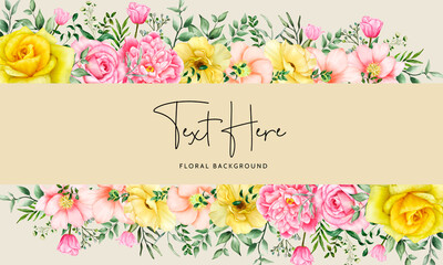 floral background design with blooming flower watercolor
