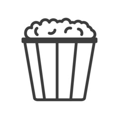 Pop Corn Simple food icon in trendy line style isolated on white background for web apps and mobile concept. Illustration
