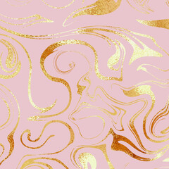 Rose marble. Vector texture with rose gold marble. - 490640072