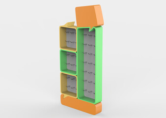 Display stand, retail display stand for product , display stands isolated on white background. 3d illustration