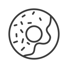 Sweet donut Simple food icon in trendy line style isolated on white background for web apps and mobile concept. Illustration