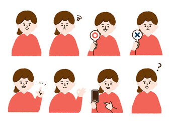 女性　ポーズバリエーション