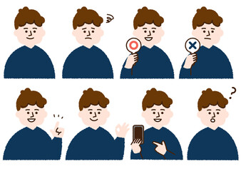 男性　ポーズバリエーション