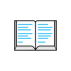 Open book icon. Two-color open book vector icon. Line style book icon. SVG vector illustration.