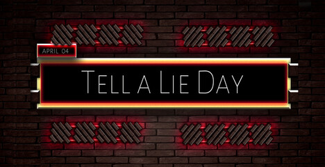 04 April, Tell a Lie Day, Text Effect on bricks Background