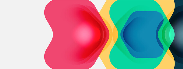 Color arrow shapes on white backdrop. Minimal geometric abstract background. Vector illustration for wallpaper banner background or landing page