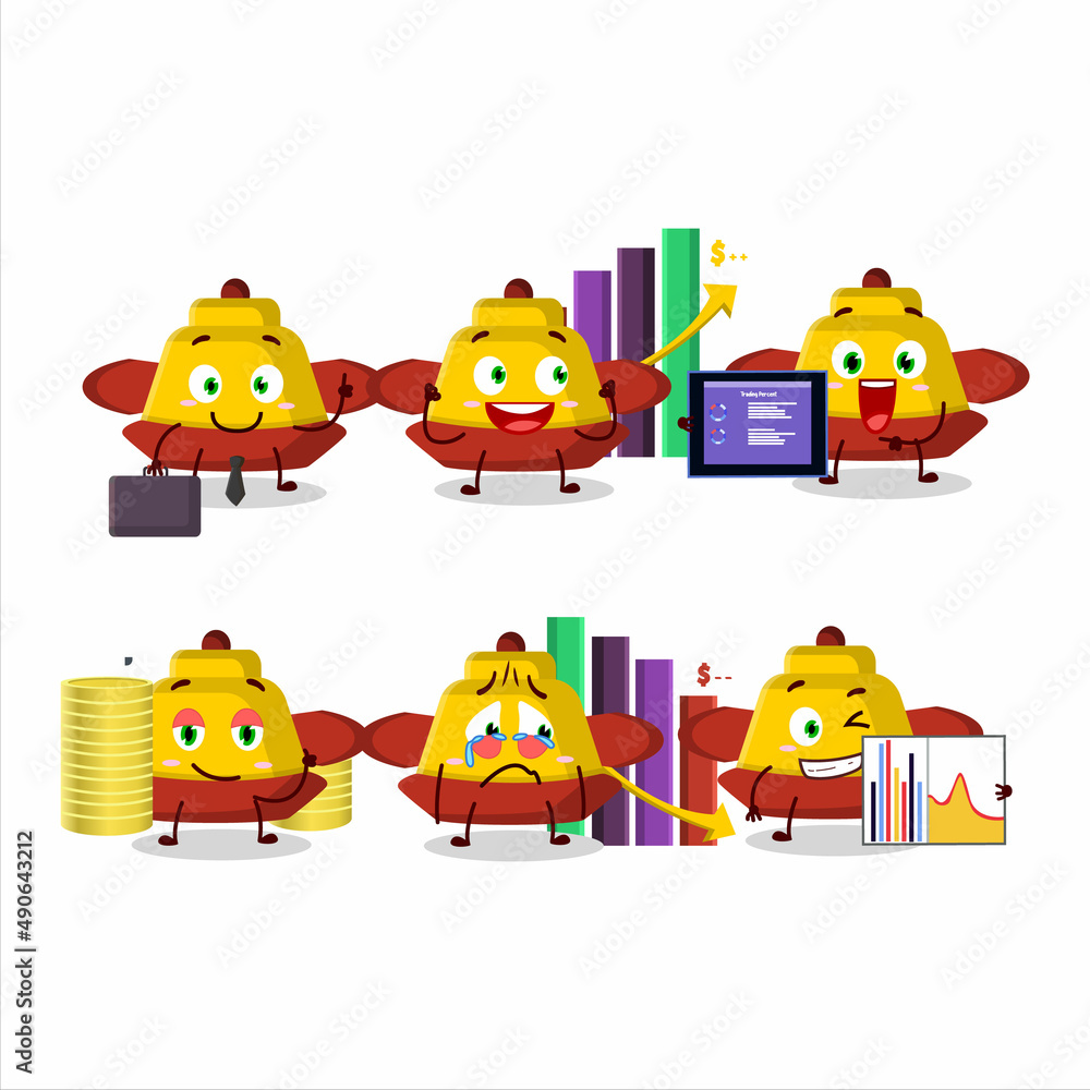 Canvas Prints yellow chinese hat character designs as a trader investment mascot