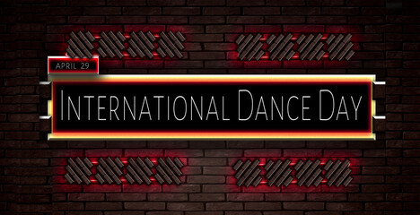 29 April, International Dance Day, Text Effect on bricks Background