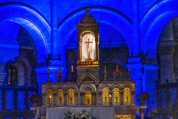 Altar Cross Cathedral Church Nimes Gard France