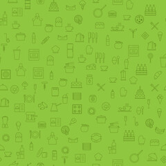 Simple Food and Drink Icon Seamless Pattern Background. Illustration