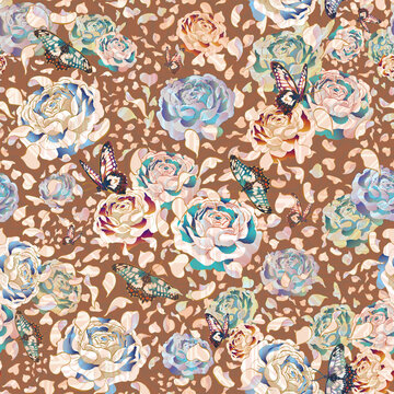 seamless garden floral pattern with a retro vibe. great for product packaging backgrounds. think: fragrance, beauty, toiletries, personal care products. interior decor. weddings, themed parties. 