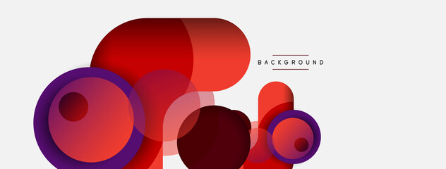 Vector round shapes circles minimal geometric background. Vector illustration for wallpaper banner background or landing page