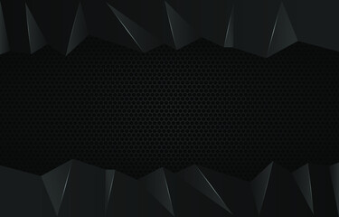 Dark abstract background, faceted broken texture on a lattice 