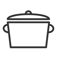 Casserole with lid. Simple food icon in trendy line style isolated on white background for web apps and mobile concept. Illustration