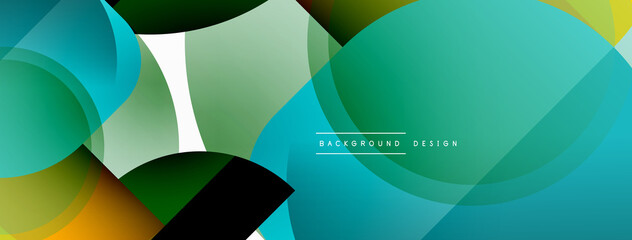 Obraz premium Round triangle shapes lines and circles. Geometric vector illustration for wallpaper banner background or landing page