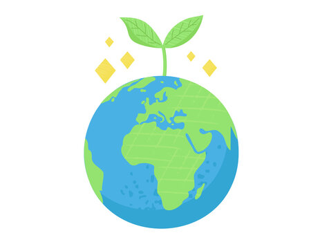 地球から植物の芽が出るイメージイラスト エコ 環境保護のイラスト Stock Vector Adobe Stock