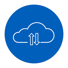 Simple Line Icon sign - cloud storage for your business. Clouds with arrows. Illustration