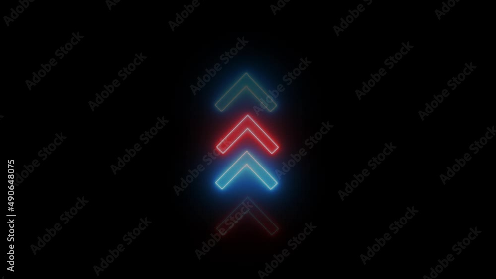 Poster mark upward neon glow color moving seamless art loop background abstract motion screen background an