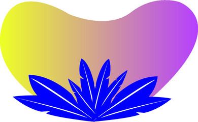 Gradient with  blue leaves flower