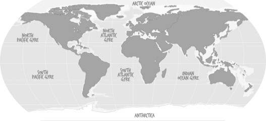 Worldmap in gray color