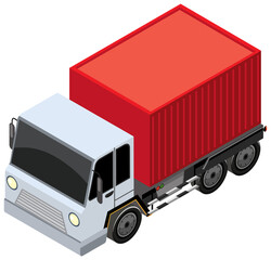 A container truck with cargo transportation concept