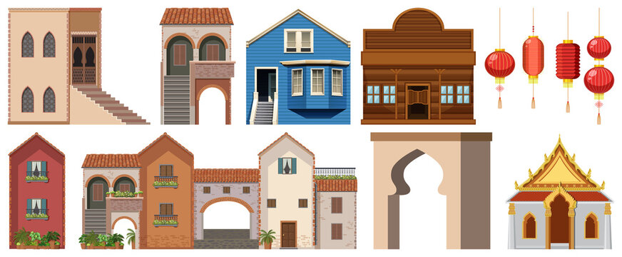 Different designs of buildings around the world