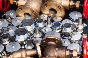 New bronze valves, stainless steel bushings, couplings and threaded connections. Plumbing details...